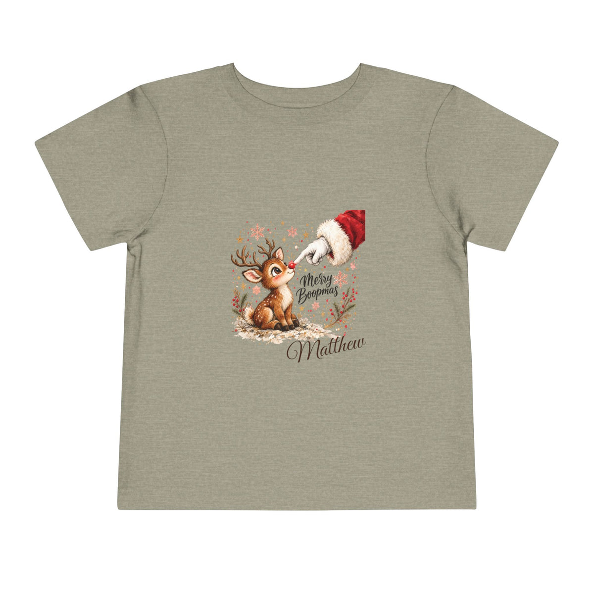 Merry Boopmas Reindeer Christmas Personalized Tee – Toddler