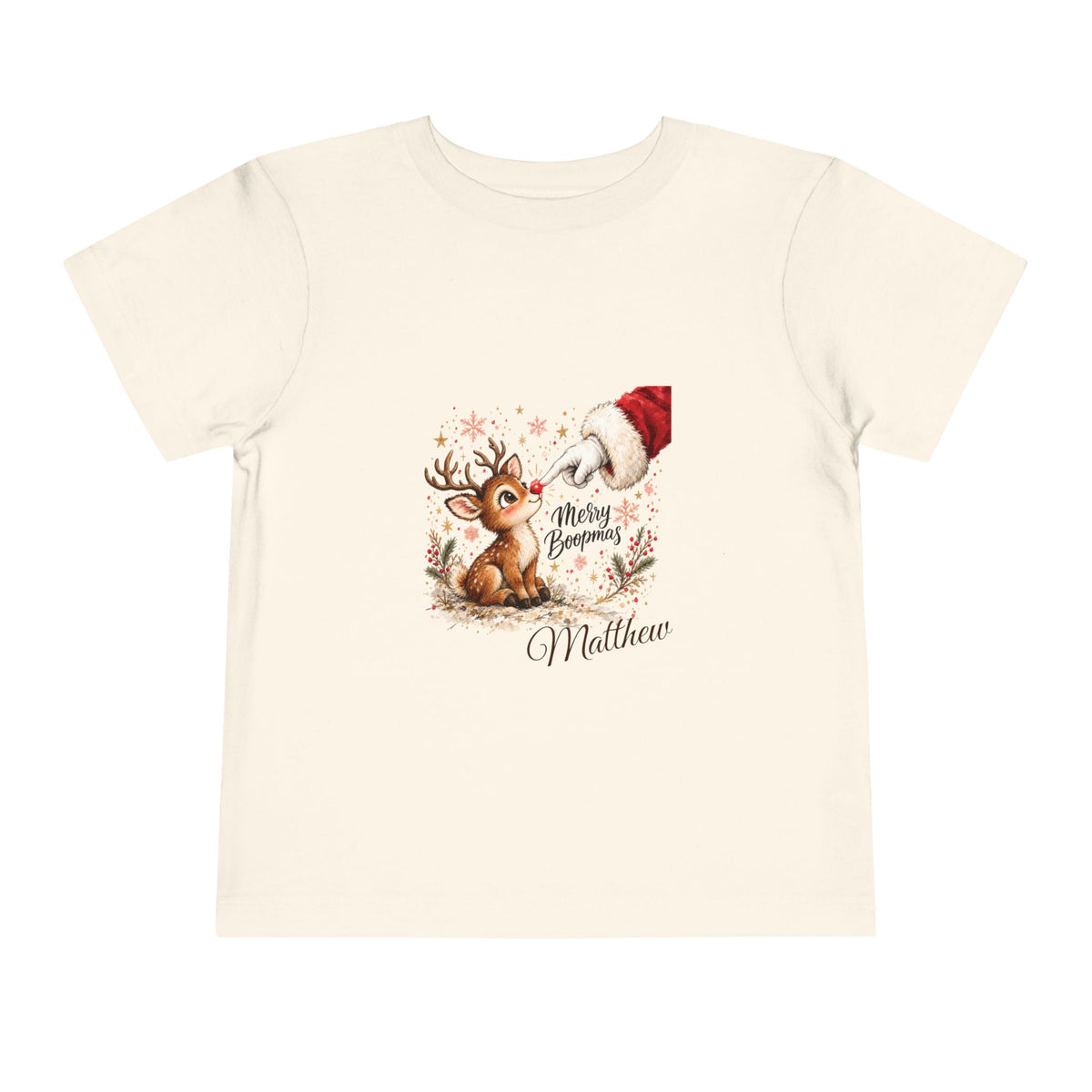 Merry Boopmas Reindeer Christmas Personalized Tee – Toddler