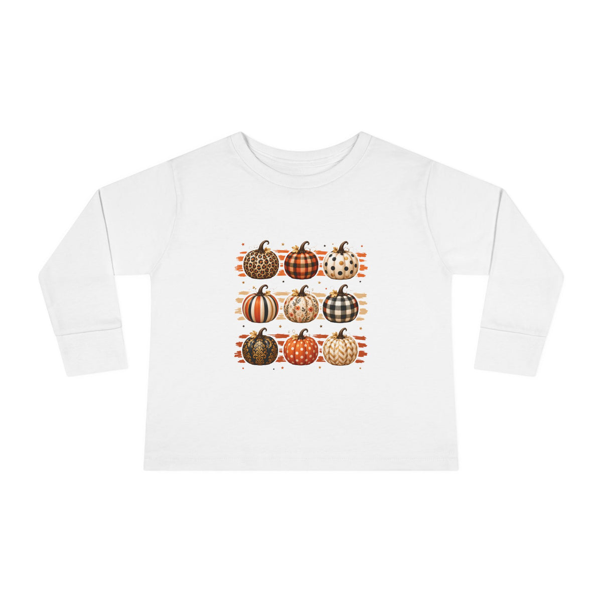 Patterned Pumpkin Fall Long Sleeve – Toddler