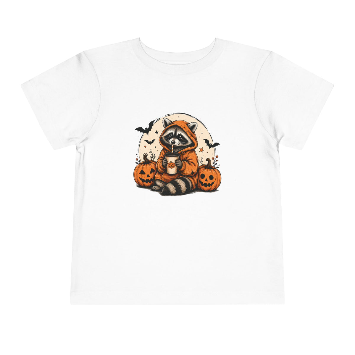 Retro Raccoon Ghost Halloween Tee – Toddler