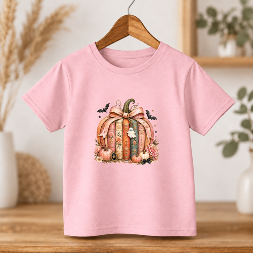 Book Lover Pumpkin Halloween Tee – Toddler