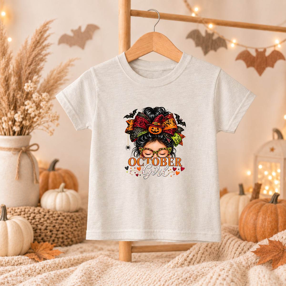 Messy Bun Girl Halloween Tee – Toddler