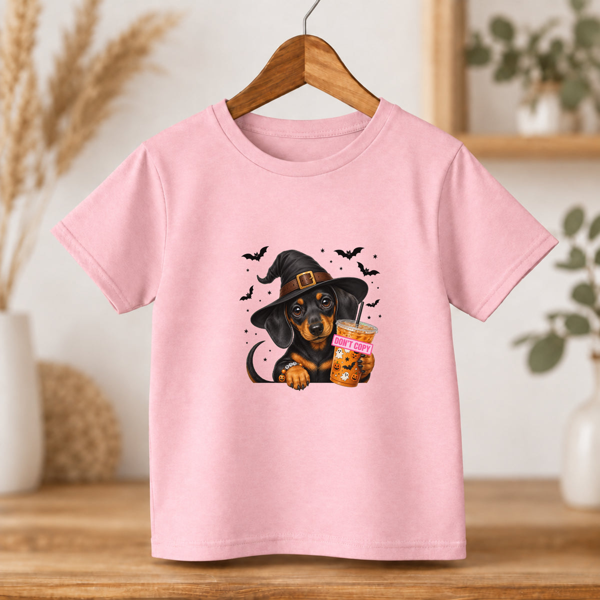 Dachshund Witch Halloween Tee – Toddler