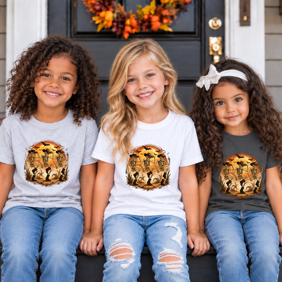 Dancing Cowboy Skeleton Halloween Tee – Toddler