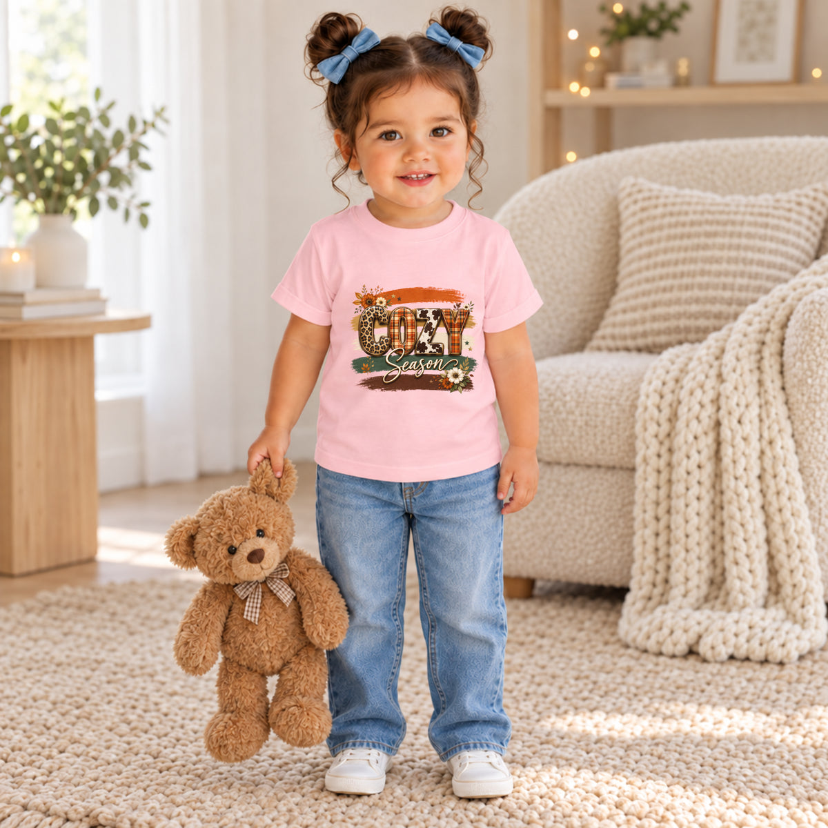 Leopard Cow Print Fall Tee – Toddler