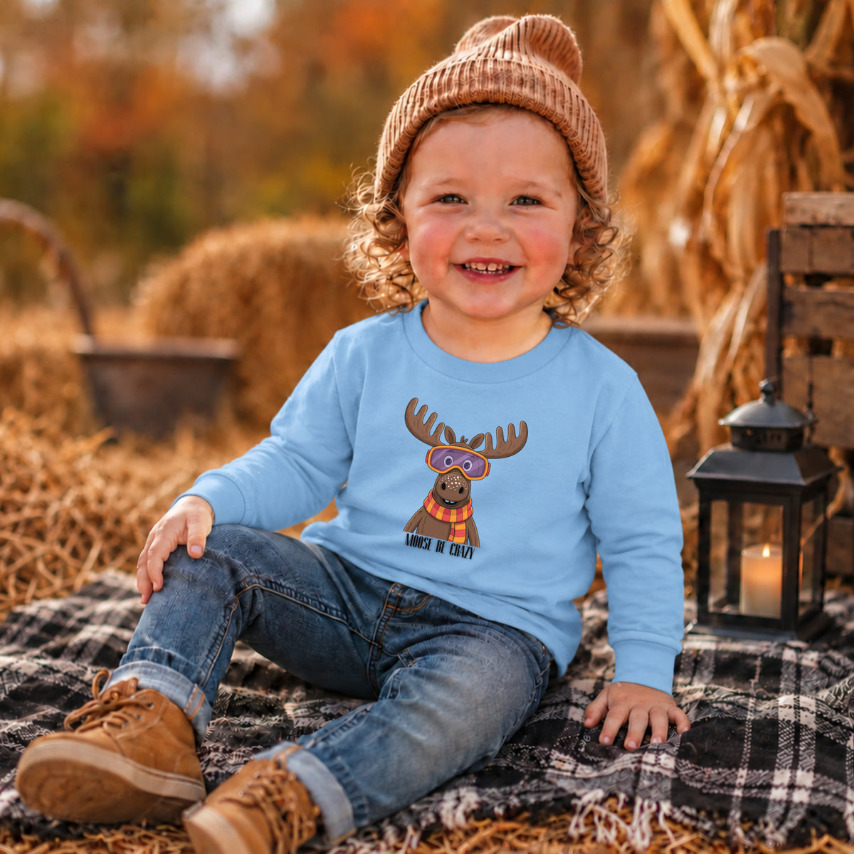 Moose Be Crazy Funny Long Sleeve – Toddler