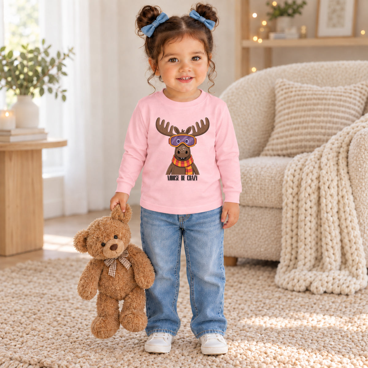 Moose Be Crazy Funny Long Sleeve – Toddler