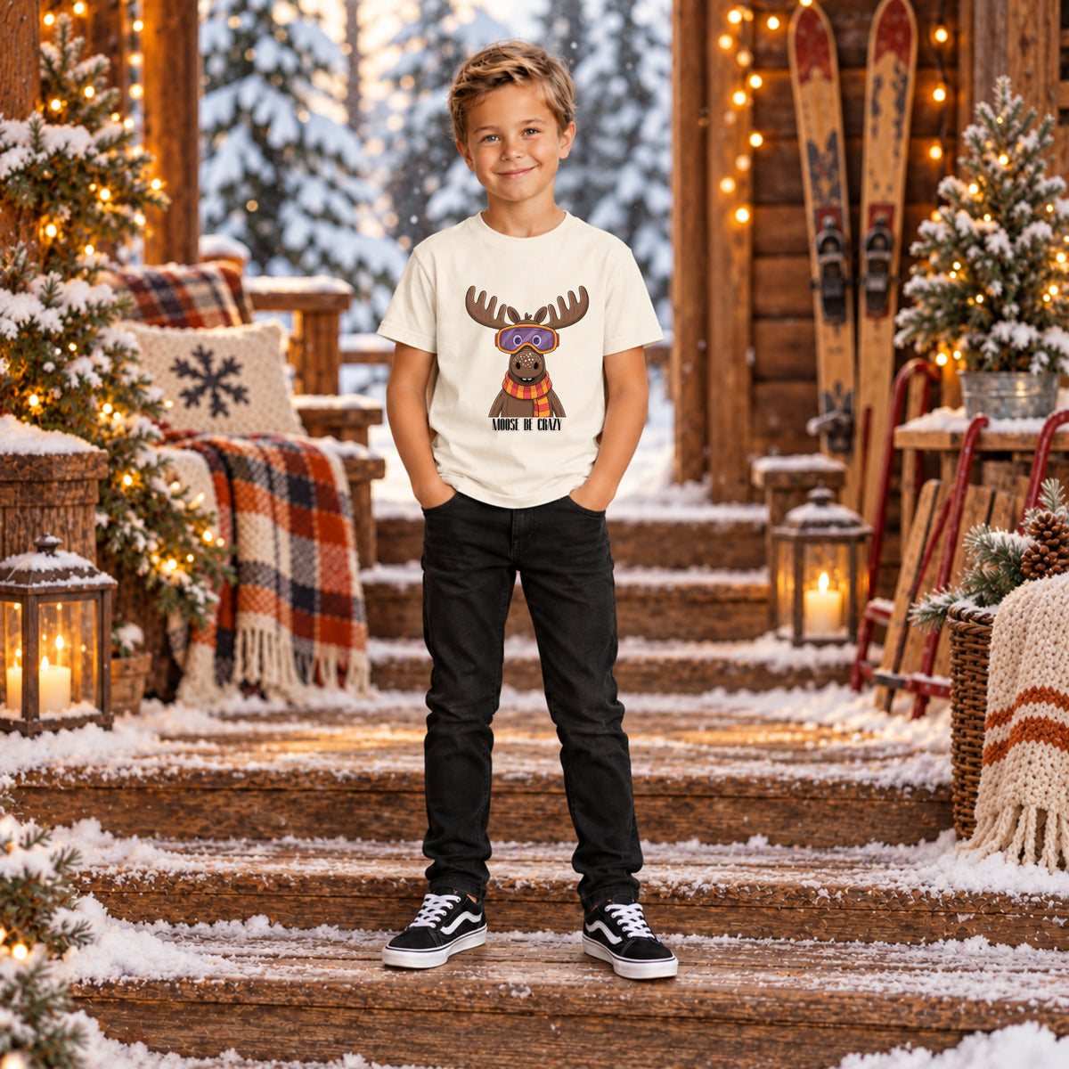 Moose Be Crazy Funny Tee – Youth