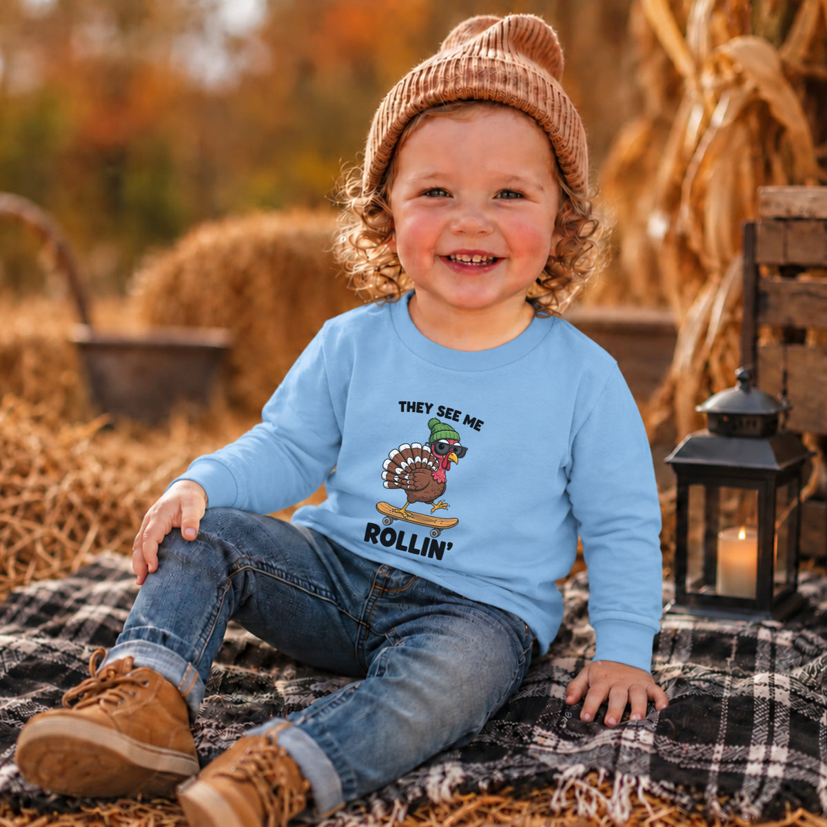 Funny Turkey Thanksgiving Long Sleeve – Toddler