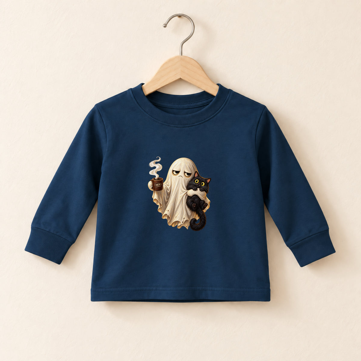 Grumpy Ghost Coffee Halloween Long Sleeve – Toddler