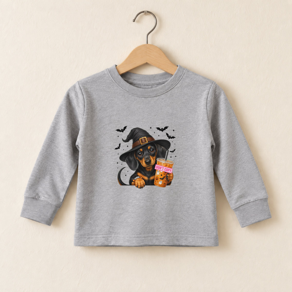 Dachshund Witch Halloween Long Sleeve – Toddler
