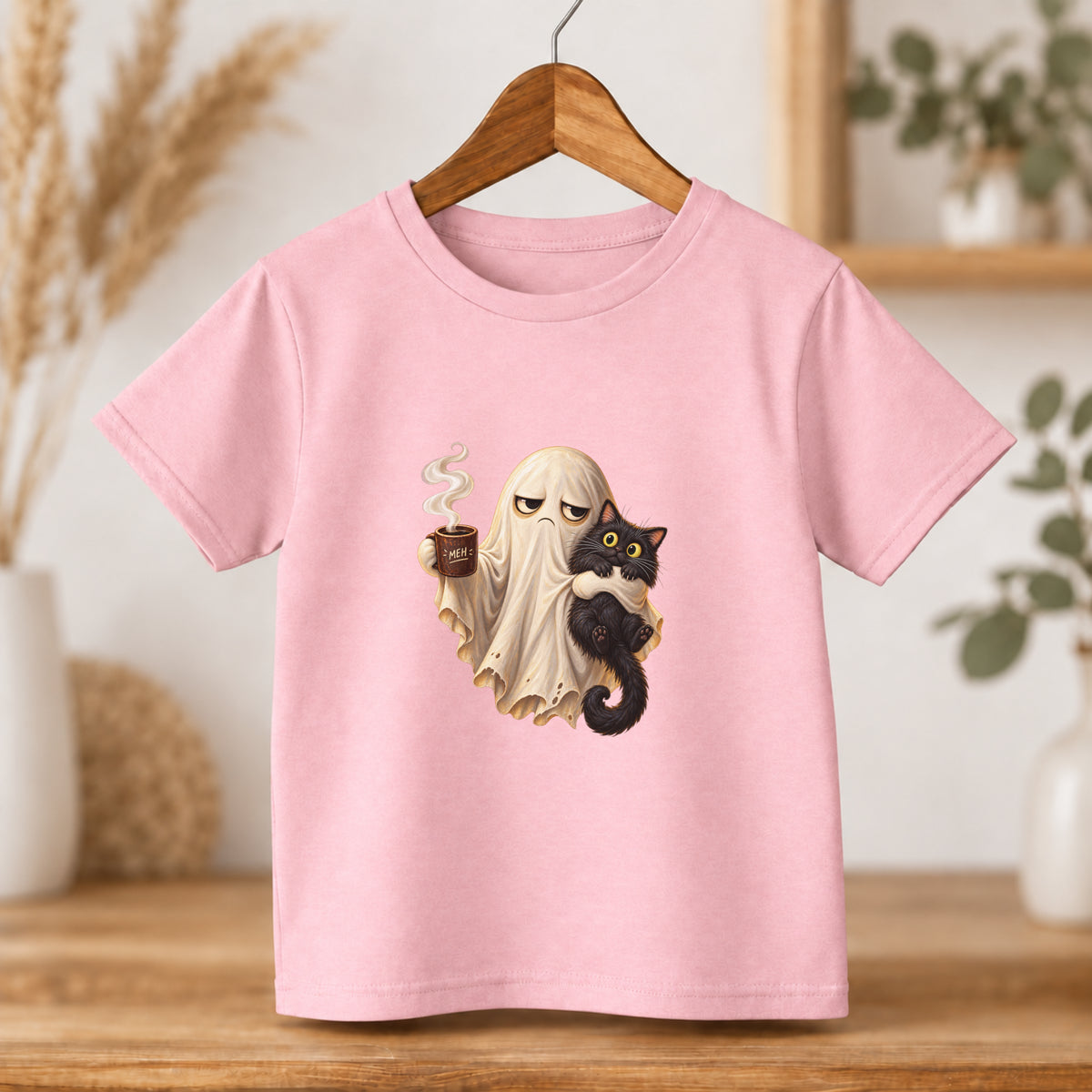 Grumpy Ghost Coffee Halloween Tee – Toddler