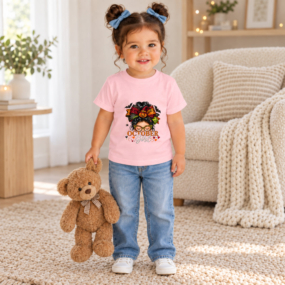 Messy Bun Girl Halloween Tee – Toddler
