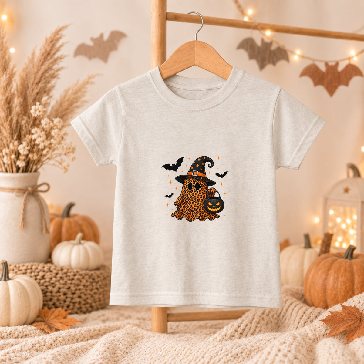 Leopard Ghost Witch Halloween Tee – Toddler
