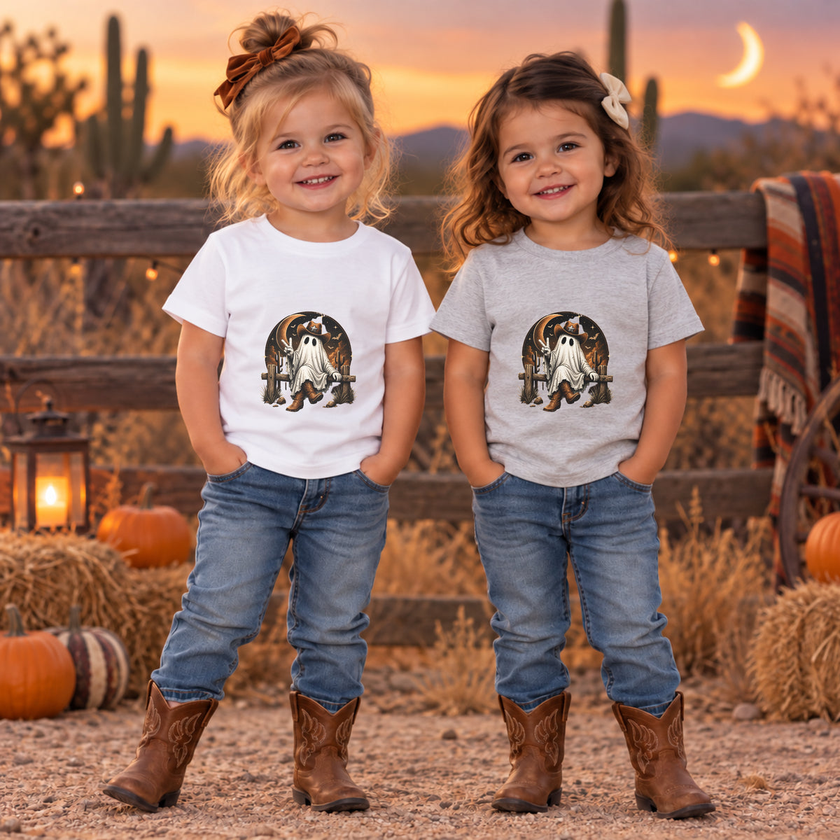 Western Ghost Cowboy Halloween Tee – Toddler