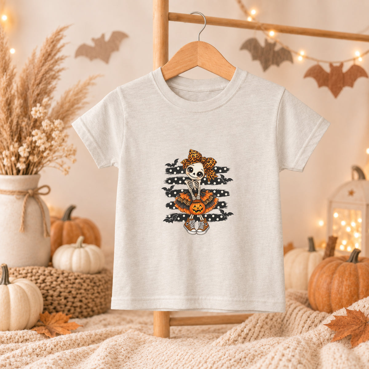 Skeleton Girl Halloween Tee – Toddler