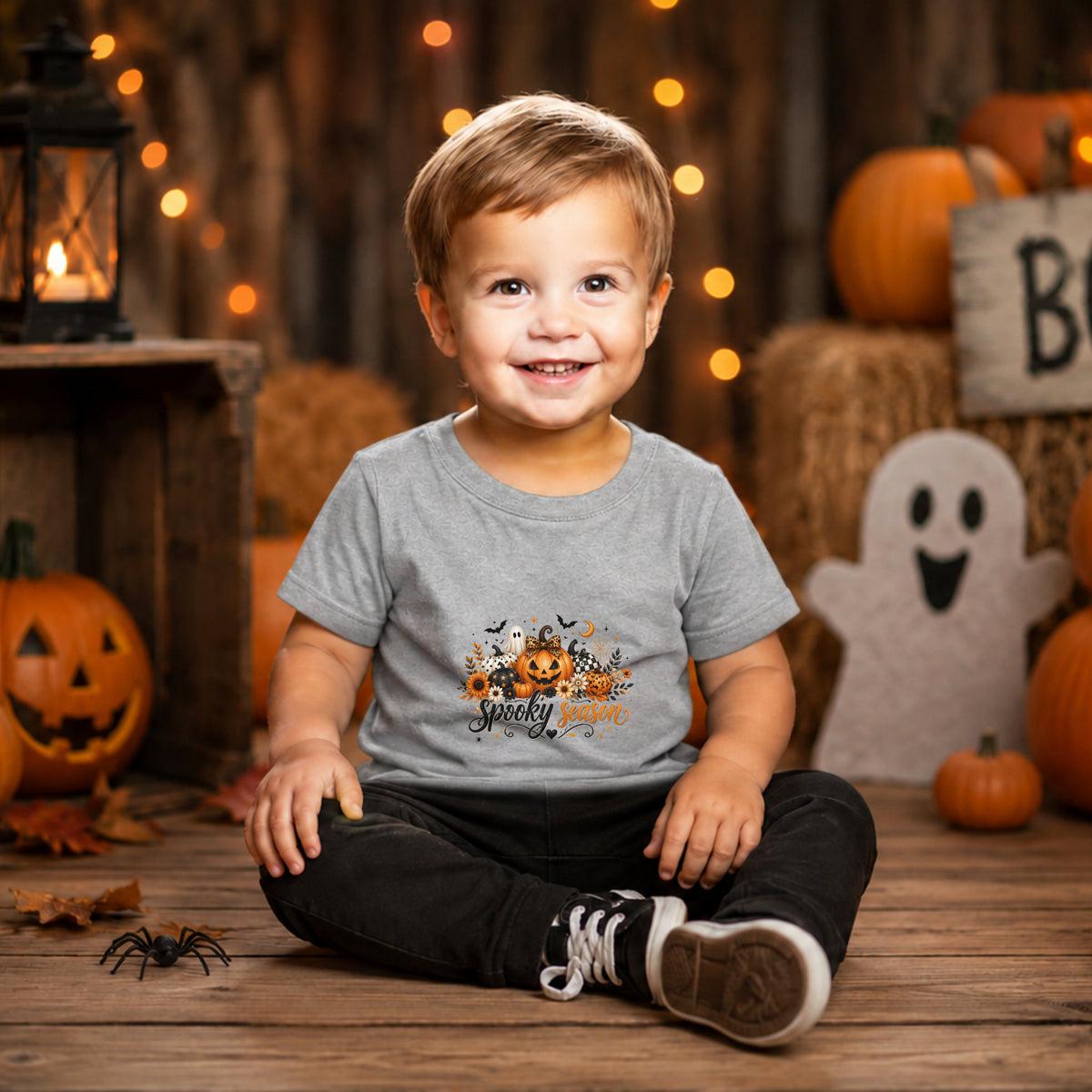 Spooky Season Pumpkin Halloween Tee – Toddler