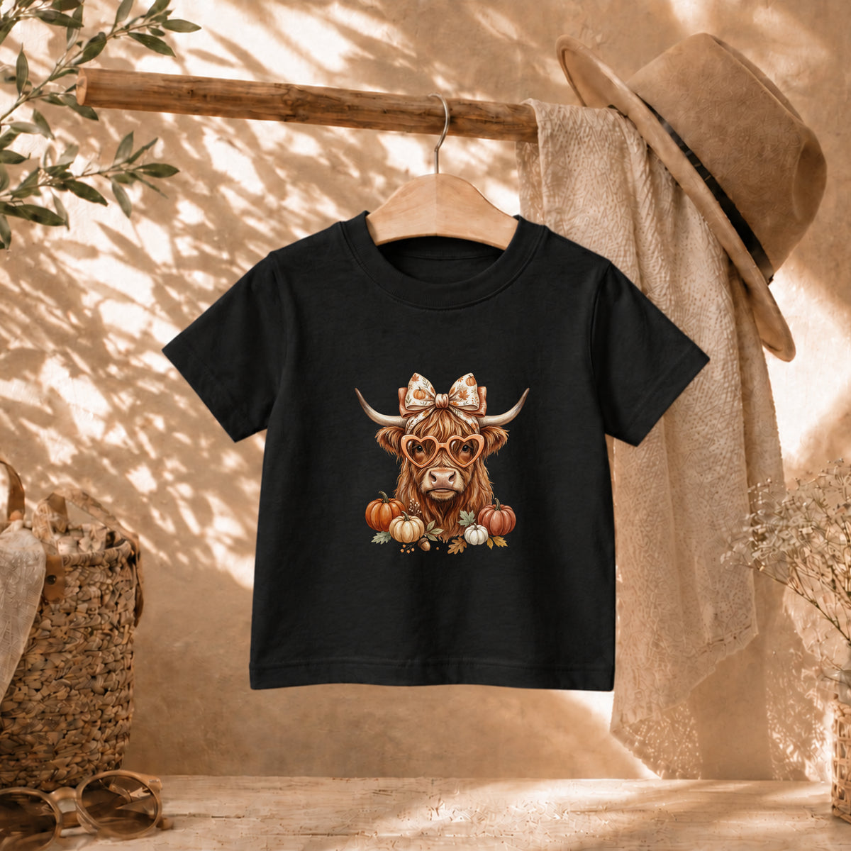 Fall Highland Cow Tee – Toddler