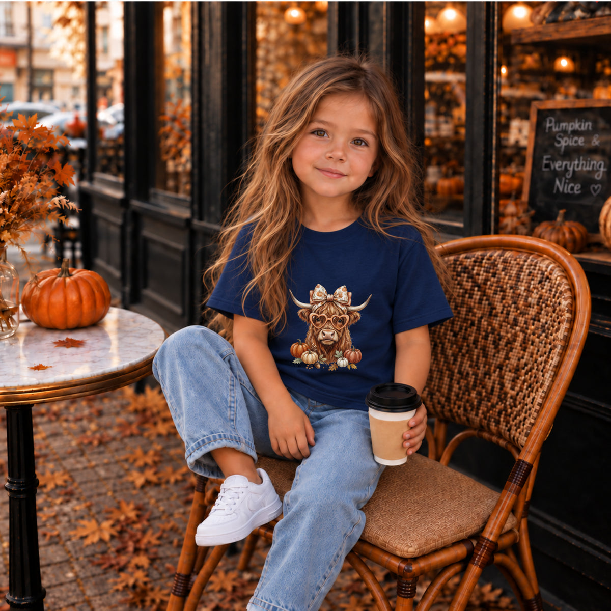 Fall Highland Cow Tee – Toddler