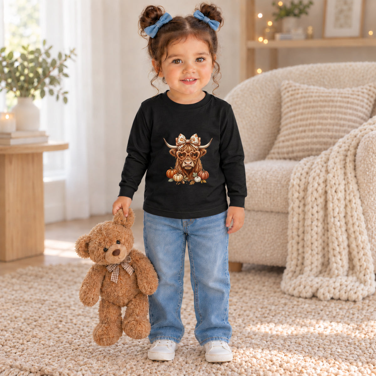 Fall Highland Cow Long Sleeve – Toddler