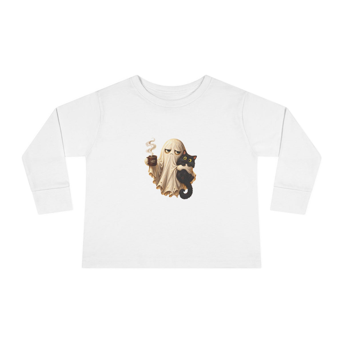 Grumpy Ghost Coffee Halloween Long Sleeve – Toddler