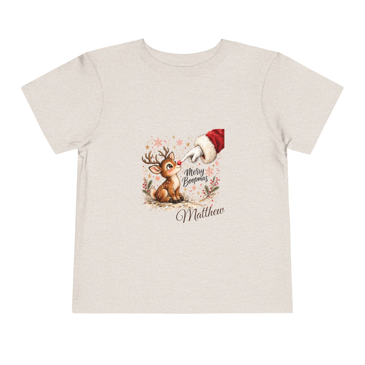 Merry Boopmas Reindeer Christmas Personalized Tee – Toddler