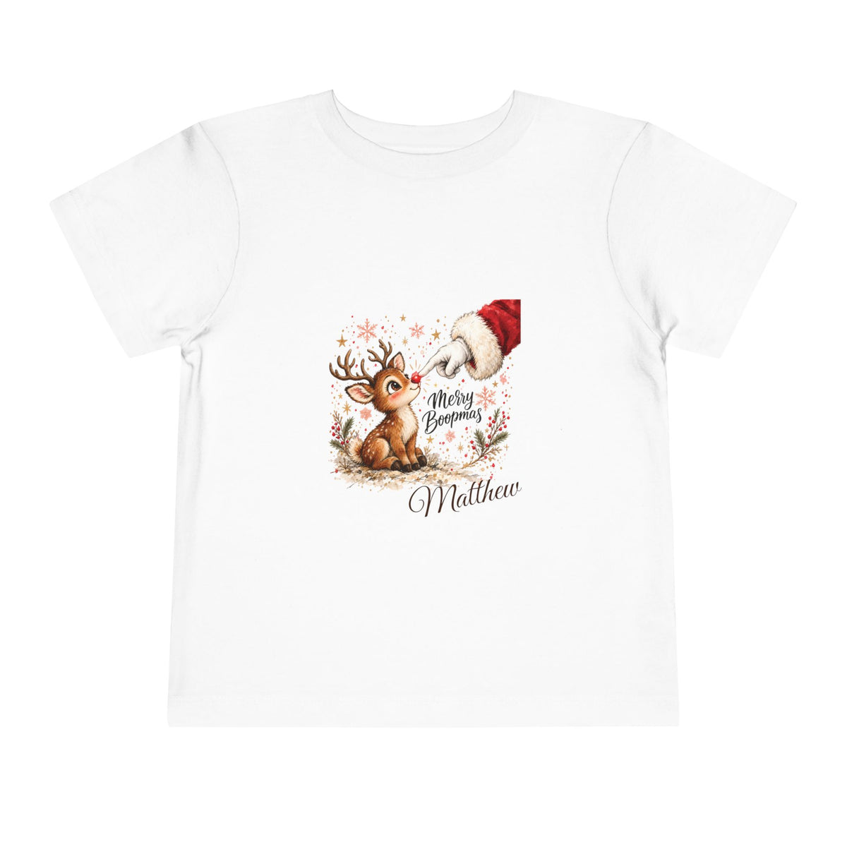 Merry Boopmas Reindeer Christmas Personalized Tee – Toddler