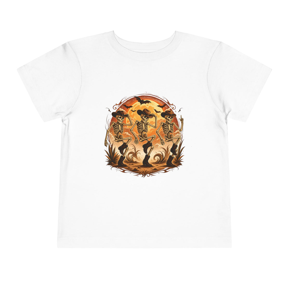 Dancing Cowboy Skeleton Halloween Tee – Toddler