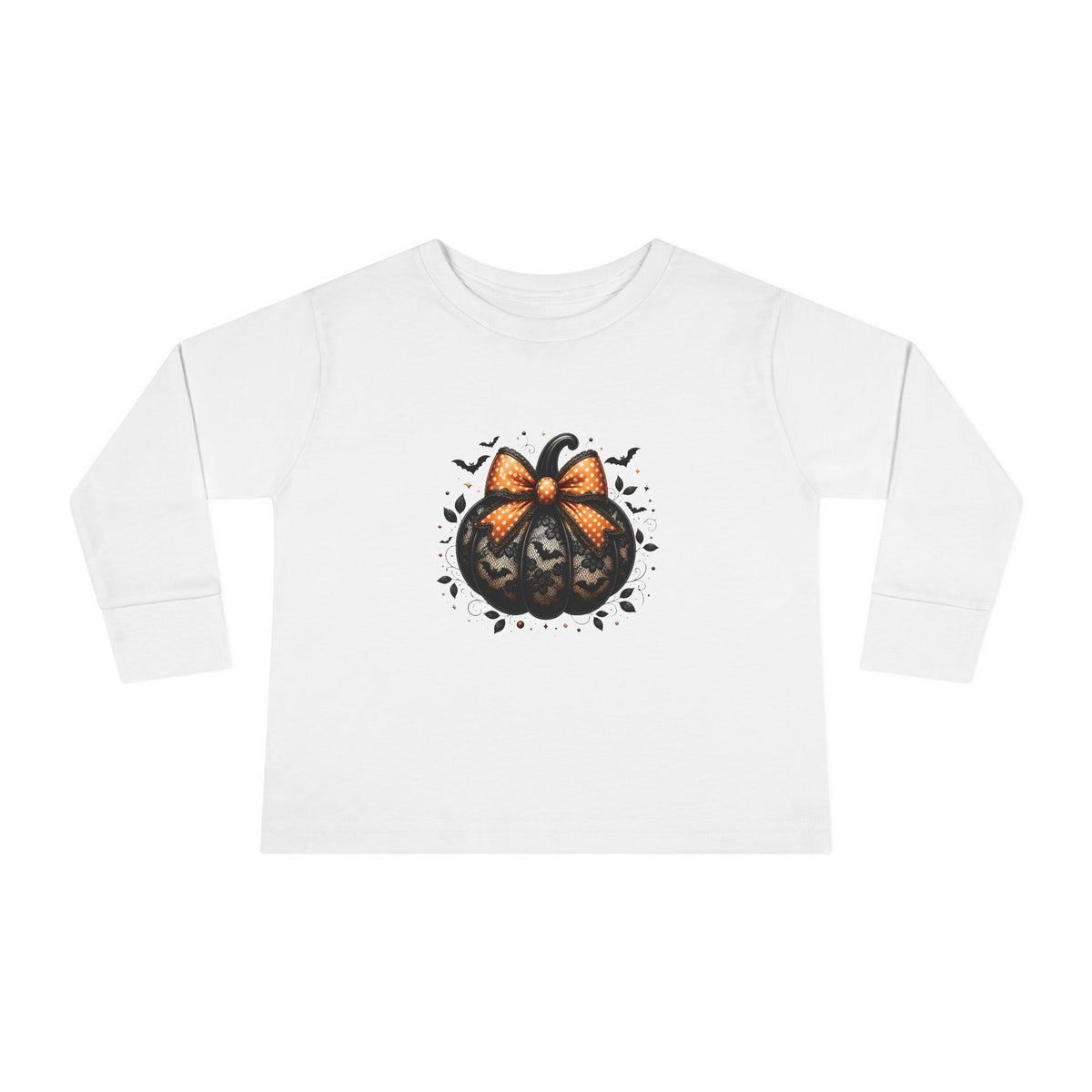 Lace Bow Pumpkin Halloween Long Sleeve – Toddler